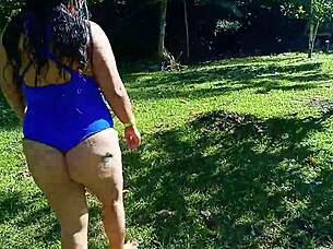venezuelan slut fucks cuckold husband outdoors