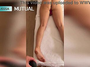 small tits latina enjoys boob massage from petite asian gf.