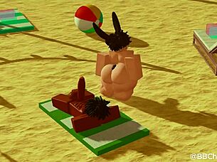 Black Bull Fucks Femboy Bunny in Roblox Spanish Sub Scene