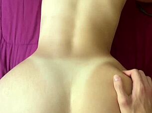 Girlfriend's intense pleasure taking huge cock in bikini