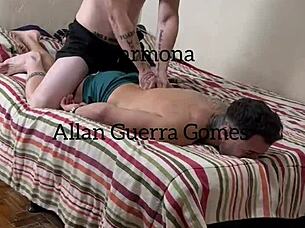 carmona gives allan guerra a naked massage and takes advantage of his ass