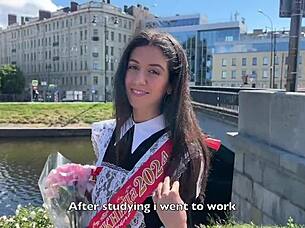 Met a classmate at graduation and spent time with her in white pantyhose roleplay.