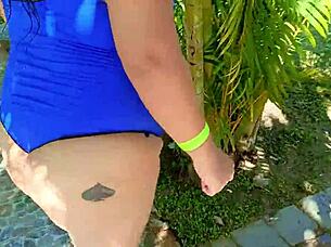 venezuelan slut fucks cuckold husband outdoors