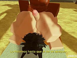 Black Bull Fucks Femboy Bunny in Roblox Spanish Sub Scene