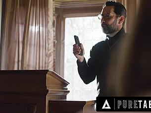 Horny Virgin Teen Penelope Kay Seduces Pervert Priest To Fuck Her Ass!