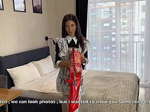 Met a classmate at graduation and spent time with her in white pantyhose roleplay.