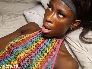 i beg the ebony guy not to go too deep in my skinny black throat