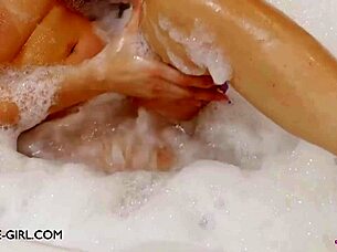 Delightful Young 18+ Brunette Model Took Bath