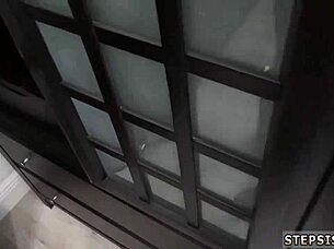 Step dad catches teen step daughter in hardcore action.