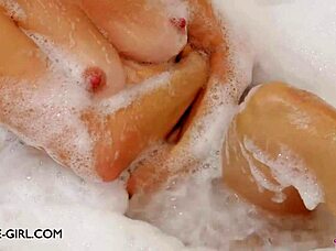 Delightful Young 18+ Brunette Model Took Bath