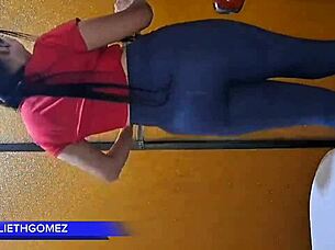 Stunning brunette deepthroats big cock 😏