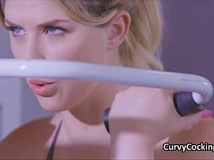 Sweaty busty blue eyed blonde craves hardcore gym dick and blowjob 😏