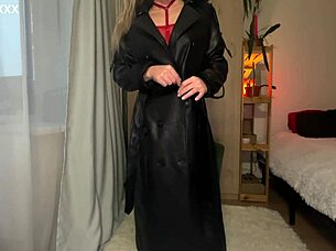 sexy amateur in black boots masturbates with butt plug