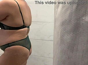 Spying on my stepmother in the shower with a hidden camera.