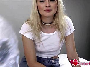 Stepsister and stepbrother in taboo moment