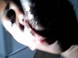 the african teen slobbered on my dick with her phat cock sucking lips while spanking her skinny ass