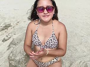 beach spy leads to wild fucking in bedroom.