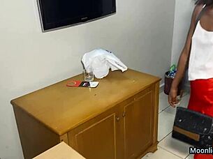 ebony petite 18+ gives bbc family doctor a merry christmas fuck