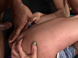 lovely persia monir seduced by black guy, bending over in fishnets and heels?