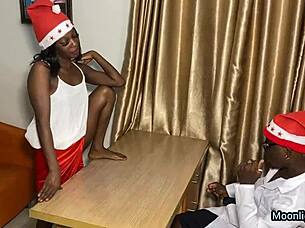 ebony petite 18+ gives bbc family doctor a merry christmas fuck