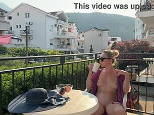 Hot Blonde Wife Exhibits Her Shaved Pussy And Big Ass Naked In Public