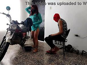 the innocent guy didn't expect such surprises from his beloved latina neighbor with big ass