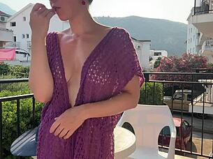 Hot Blonde Wife Exhibits Her Shaved Pussy And Big Ass Naked In Public