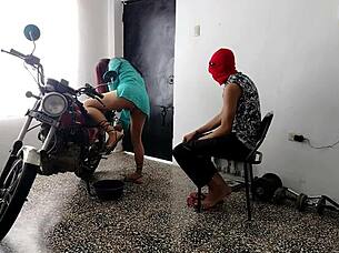 the innocent guy didn't expect such surprises from his beloved latina neighbor with big ass