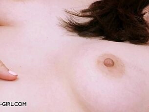 Elegant Brunette MILF's Lesbian Sofa Seduction