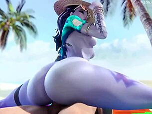 i love overwatch widowmaker big ass beach sex with monster cock