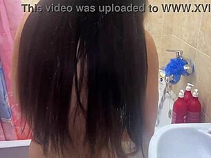 spying on stepsister's big tits in bathroom moment