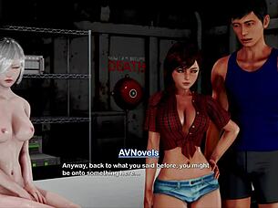 in the inn, the mature woman with big tits seduces the teen