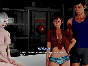 in the inn, the mature woman with big tits seduces the teen