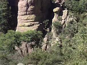 She says, 'I love sucking this monster cock on the hiking trail.'