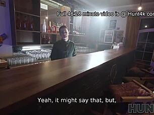 Wife picked up, husband watches in stockings