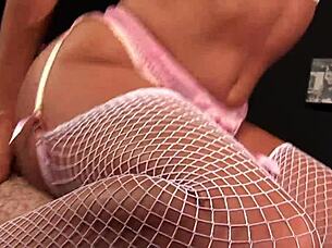 Blonde Milf Fucked In White Fishnet Stockings With Big Cock Cumshot