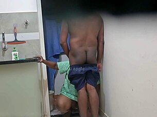 Rasiya the maid gets a surprise flash of cock in the house.