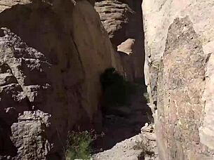 She says, 'I love sucking this monster cock on the hiking trail.'