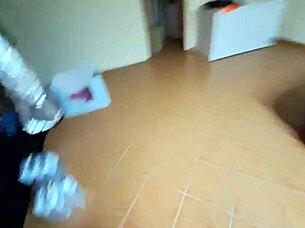 Latina Maid with Creamy Pussy in Jeans Flip Flops Seduced by Massage