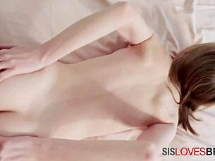 step brother fucks petite brunette alicia williams, filling her holes with cum