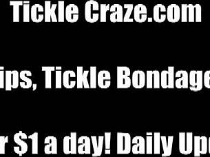 We will tickle her bound body until she loses control in kinky humiliation