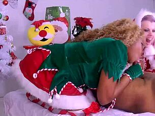 Hey, wanna watch Nina Rivera and Nadia White suck my cock for Christmas?
