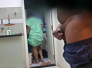 Rasiya the maid gets a surprise flash of cock in the house.