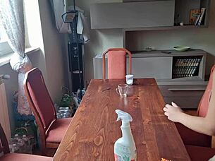 i cleaned the neighbor's table and took off my panties, wondering if he'll like my big ass