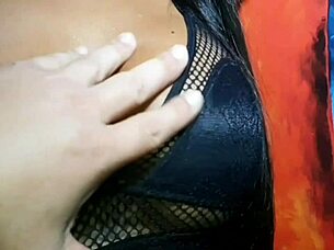 Tattooed brunette babe in lingerie gets ass licked and anal bareback