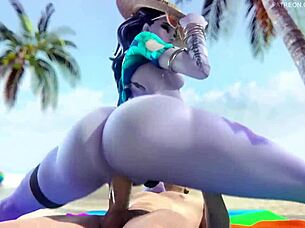 i love overwatch widowmaker big ass beach sex with monster cock