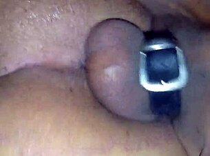 Ebony pussy farting a lot, feeling the monster cock emotions.