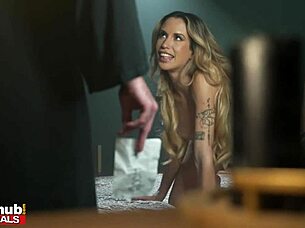 Amazing fit portuguese blonde confesses and receives huge creampie in her tight wet pussy, leading to intense orgasm.