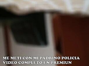 The Wife Gets A Nice Cachada From Padrino Policeman While Husband Works