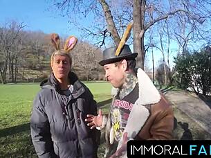 Mia Trejsi Begs for Double Dicks in Outdoor Egg Hunt Pussy Pounding